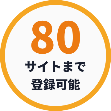 80サイトまで登録可能