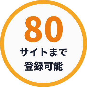 80サイトまで登録可能